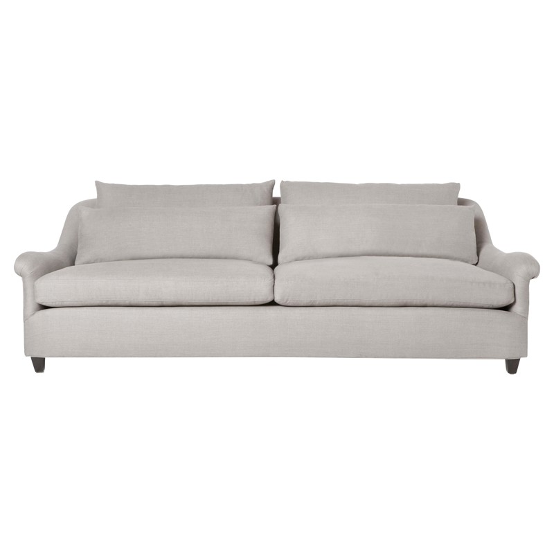 Cisco Home Genevieve Modern Classic Grey Cotton Upholstered Sofa - 84 inch