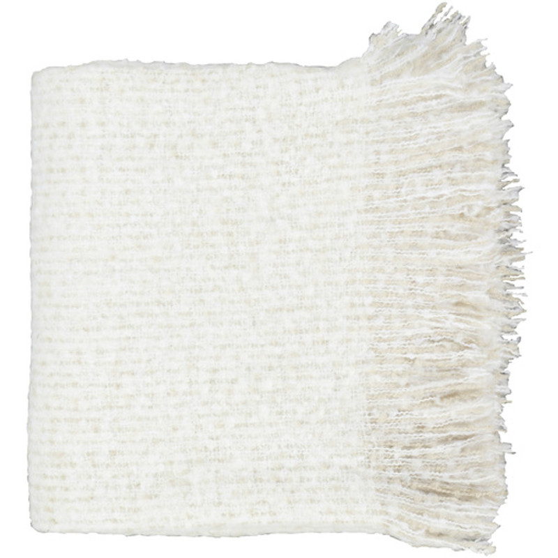 Joy Modern Classic Ivory Woven Throw Blanket