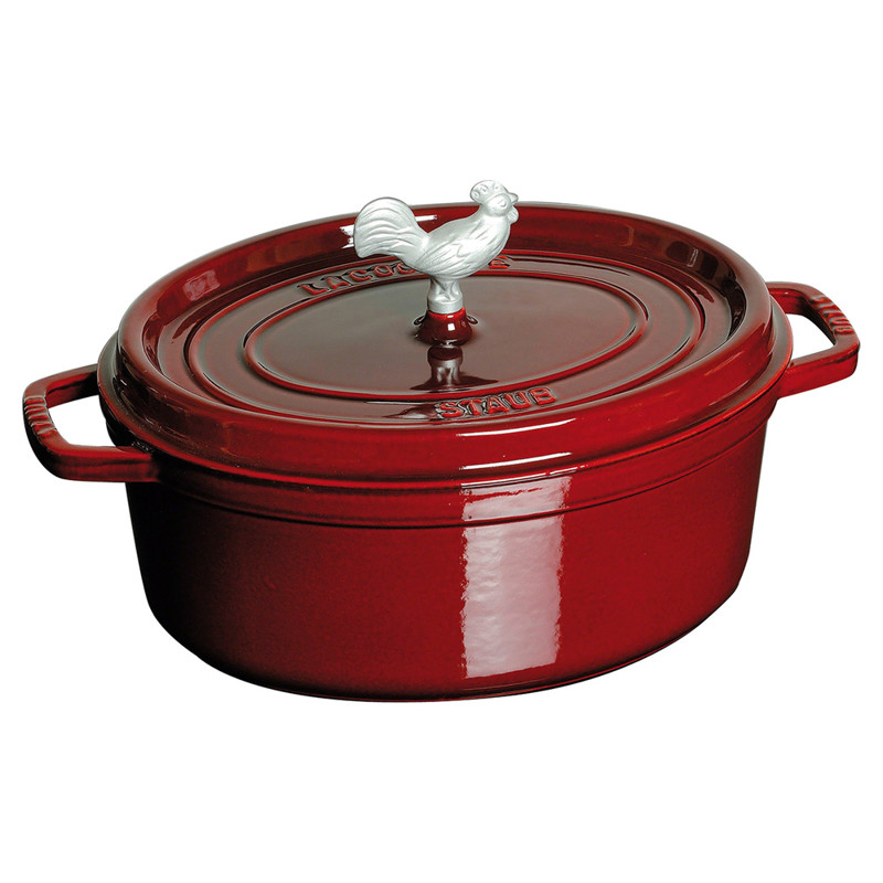 Staub Grenadine Red 5.8 Quart Cast Iron Oval Cocotte Pot