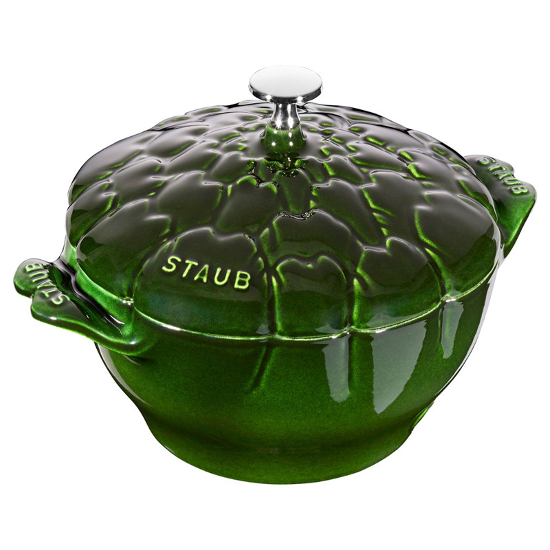 Staub Green Cast Iron 5.5 Quart Artichoke Cocotte Pot