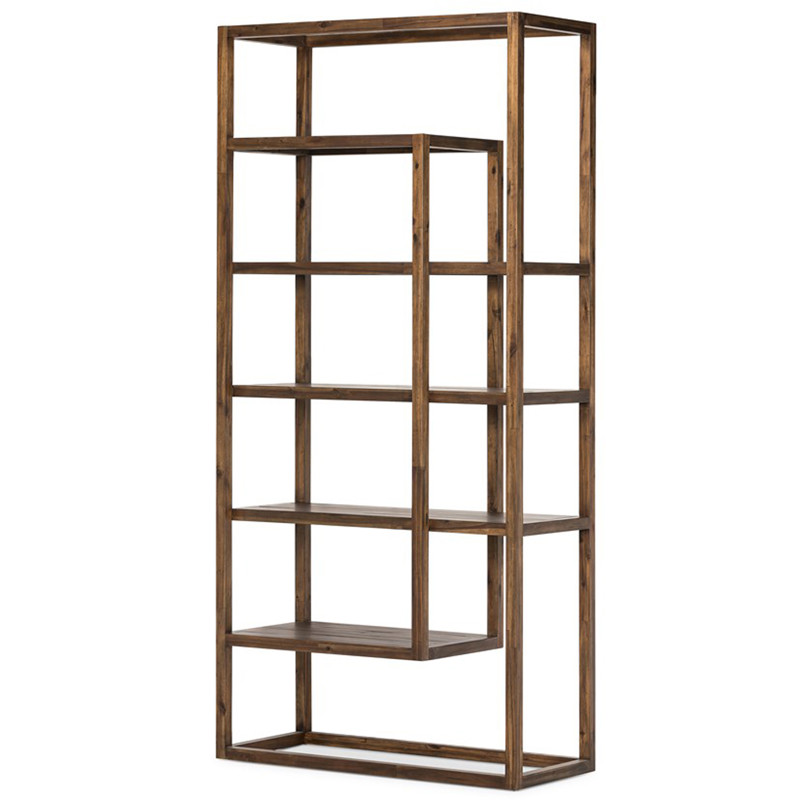 Jam Modern Classic Brown Acacia Wood Display Bookcase