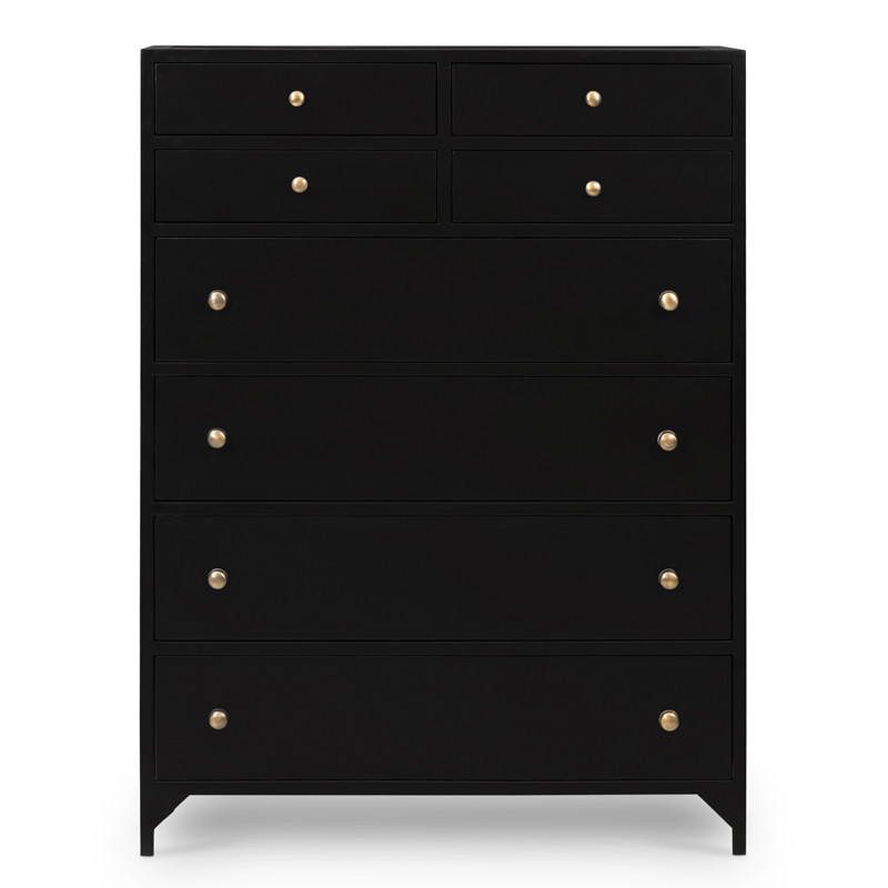 Stancil Modern Classic Black Iron Tall Dresser