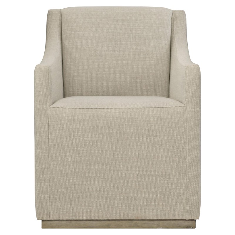 Maxine Modern Classic Beige Upholstered Dining Arm Chair