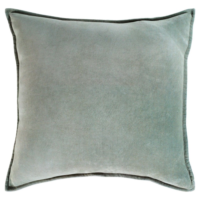 Anika Modern Classic Green Velvet Flange Down Pillow - 18x18