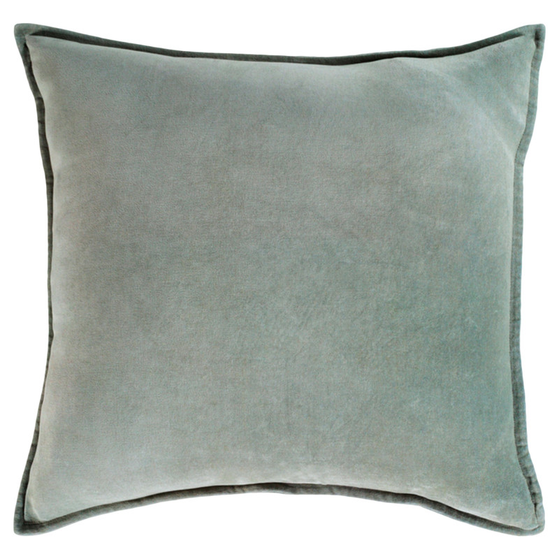 Anika Modern Classic Green Velvet Flange Down Pillow - 22 x 22
