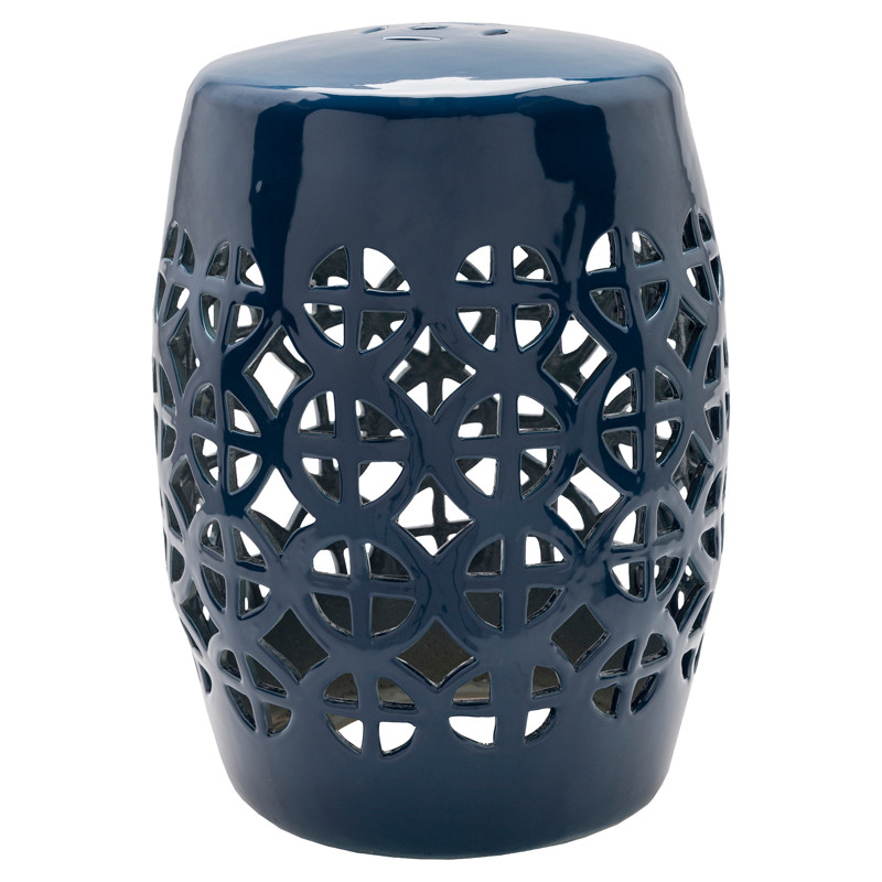 Astrid Global Bazaar Navy Blue Ceramic Outdoor Garden Stool
