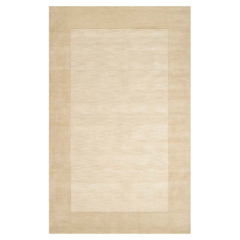 Norah Modern Classic Cream Wool Beige Border Solid Rug - 5'x8'