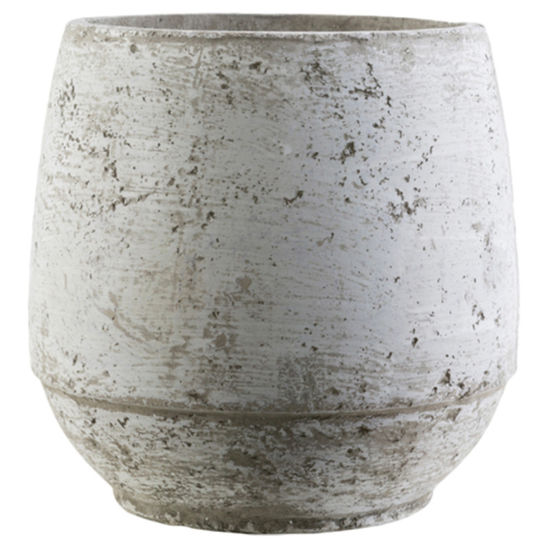Romina Modern Classic Distressed Grey Cement Planter - Small