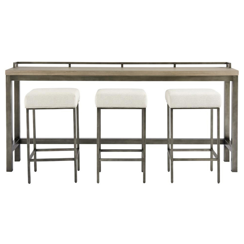 Addison Industrial Loft Grey Wood Dining Bar Table Set