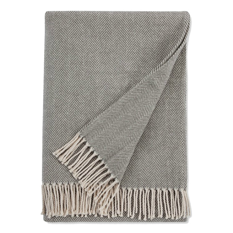 Sferra Modern Celine Charcoal Cotton Throw Blanket