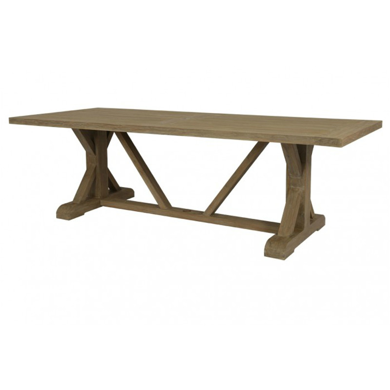 Amina Coastal Natural Teak Rectangular Outdoor Dining Table - 94"W