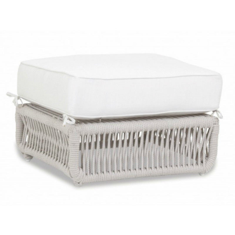 Sitti Coastal Ivory Woven Rope Outdoor Ottoman