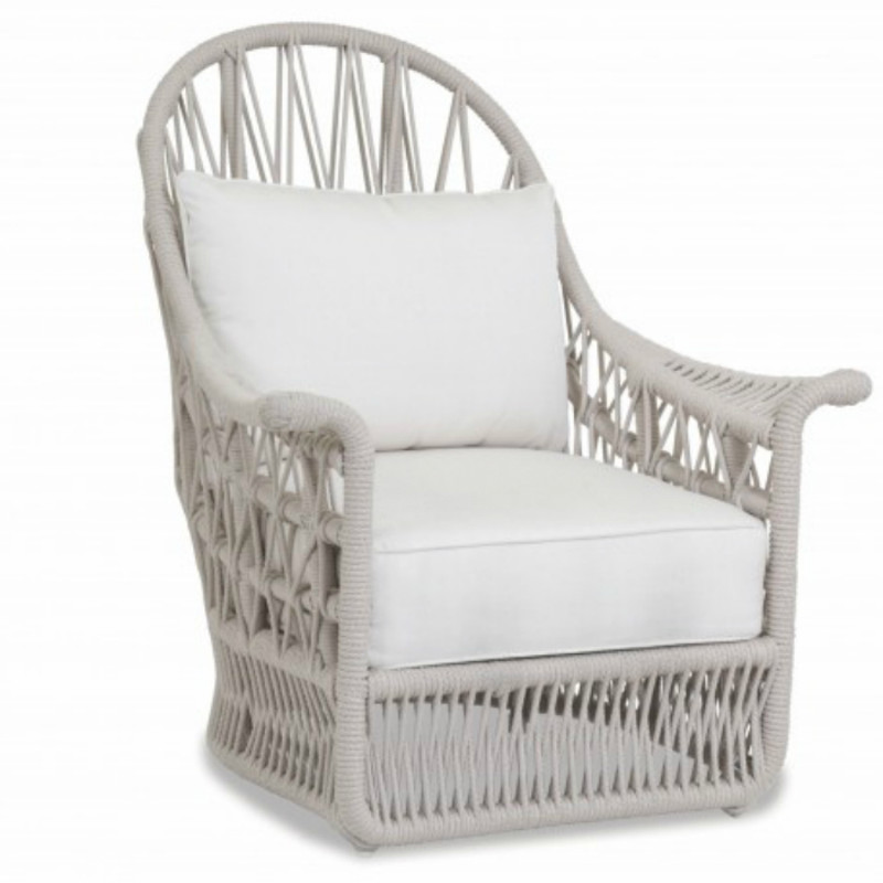 Sitti Coastal Ivory Woven Rope Outdoor Wing Arm Chair