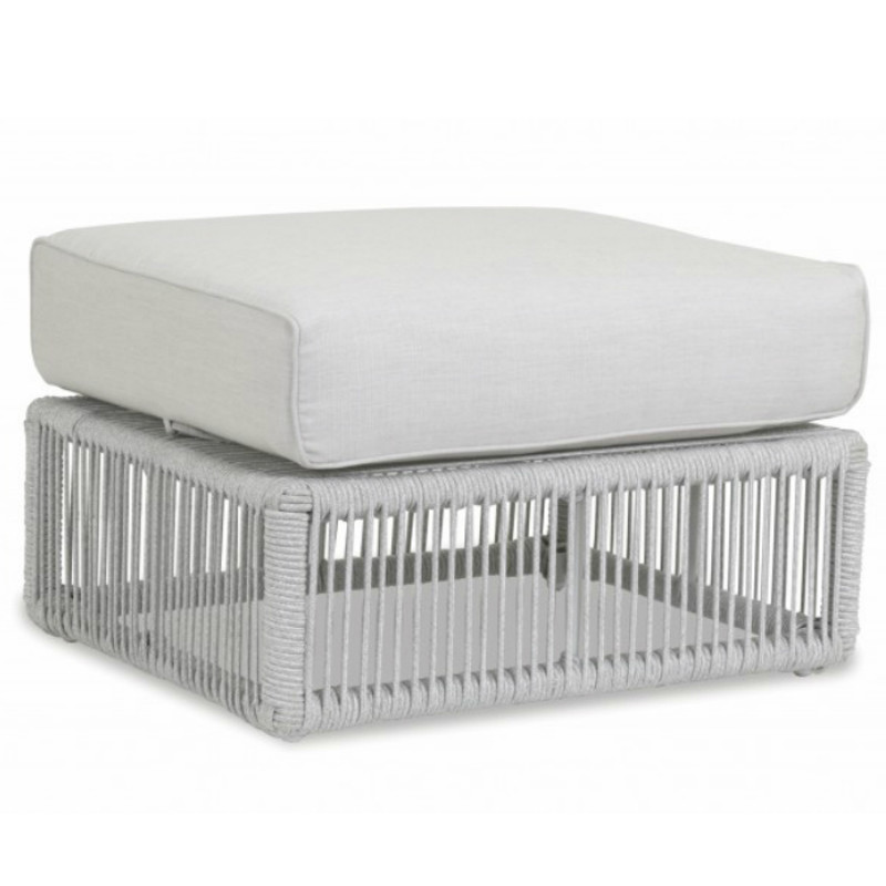 Mateo Coastal Grey Cushion Rope Outdoor Ottoman
