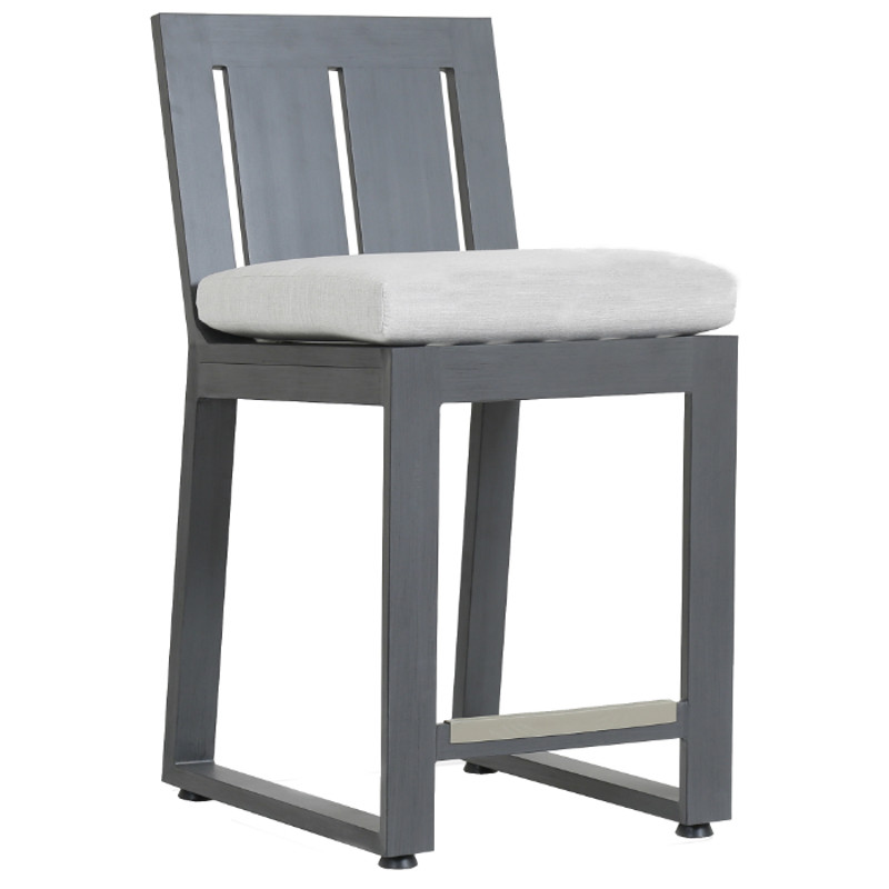 Finn Modern Grey Cushion Aluminum Outdoor Bar Stool