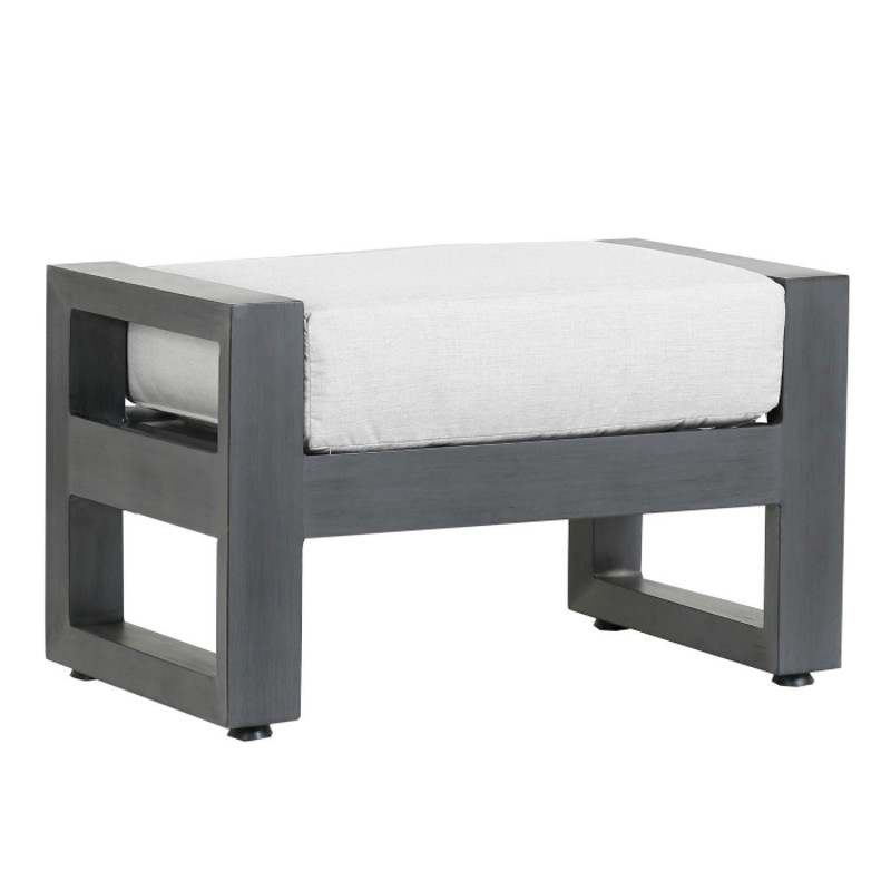 Finn Modern Grey Cushion Aluminum Outdoor Ottoman