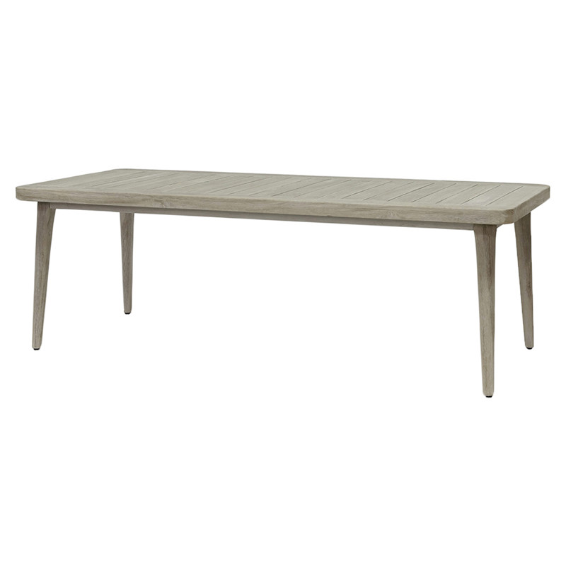 Palecek Boca Coastal Beach Grey Teak Outdoor Dining Table - 90.25"W