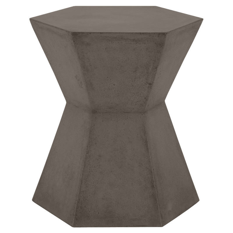 Jade Modern Classic Grey Concrete Hexagon Block Outdoor Accent Table
