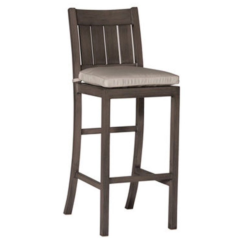 Club Aluminum Modern Slate Grey Outdoor Bar Stool