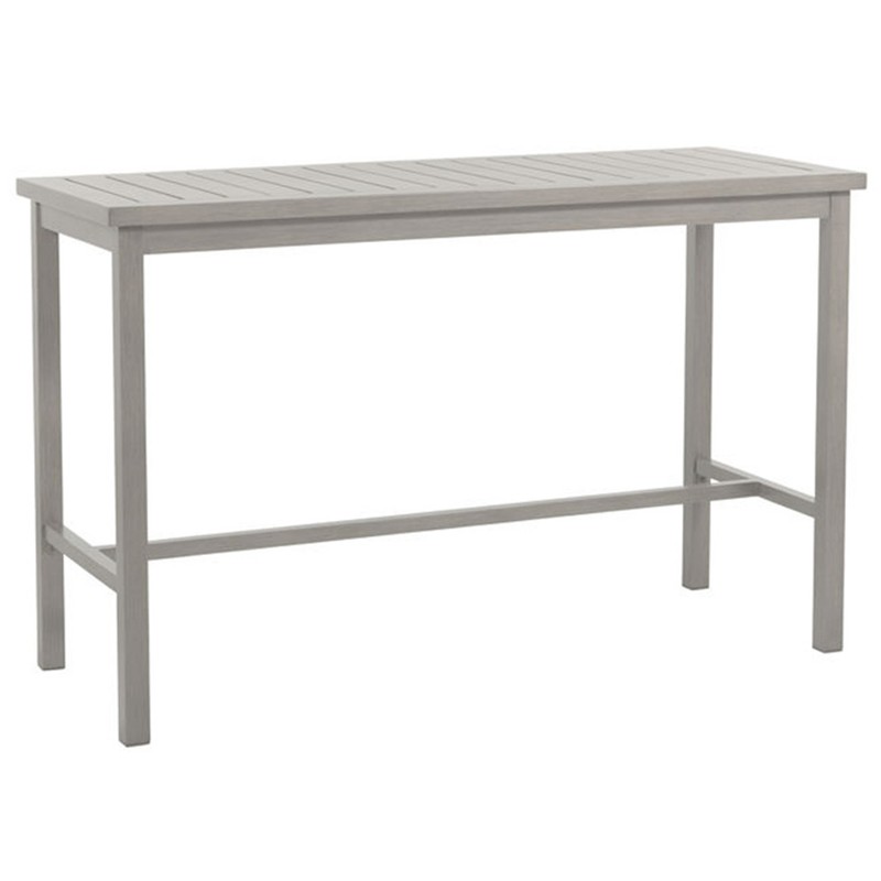 Club Aluminum Modern Oyster Grey Outdoor Dining Bar Table - 67.13"W