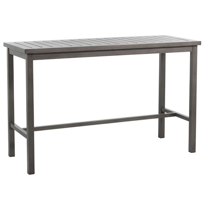 Club Aluminum Modern Slate Grey Outdoor Dining Bar Table - 67.13"W
