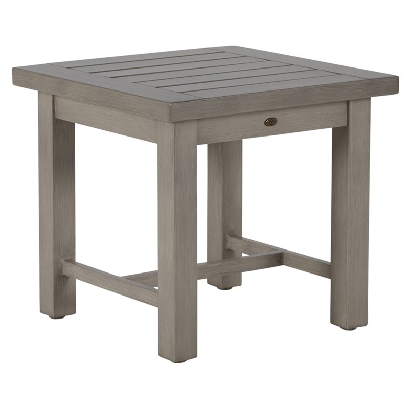 Club Aluminum Modern Oyster Grey Outdoor Side End Table
