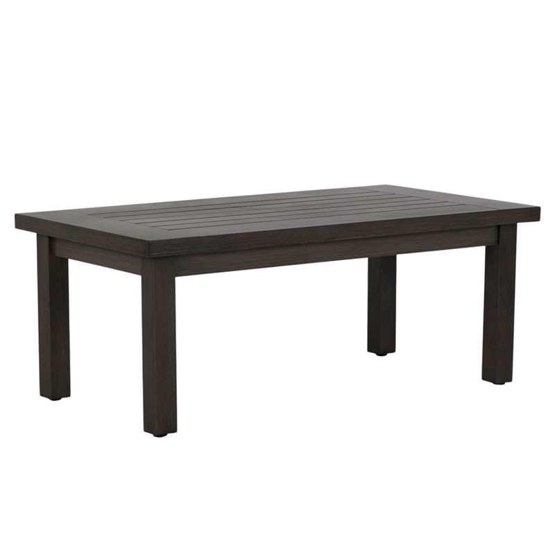 Club Aluminum Modern Slate Grey Rectangular Outdoor Coffee Table