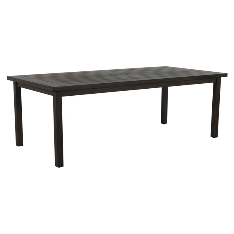 Club Aluminum Modern Slate Grey Rectangular Outdoor Dining Table - 86"W