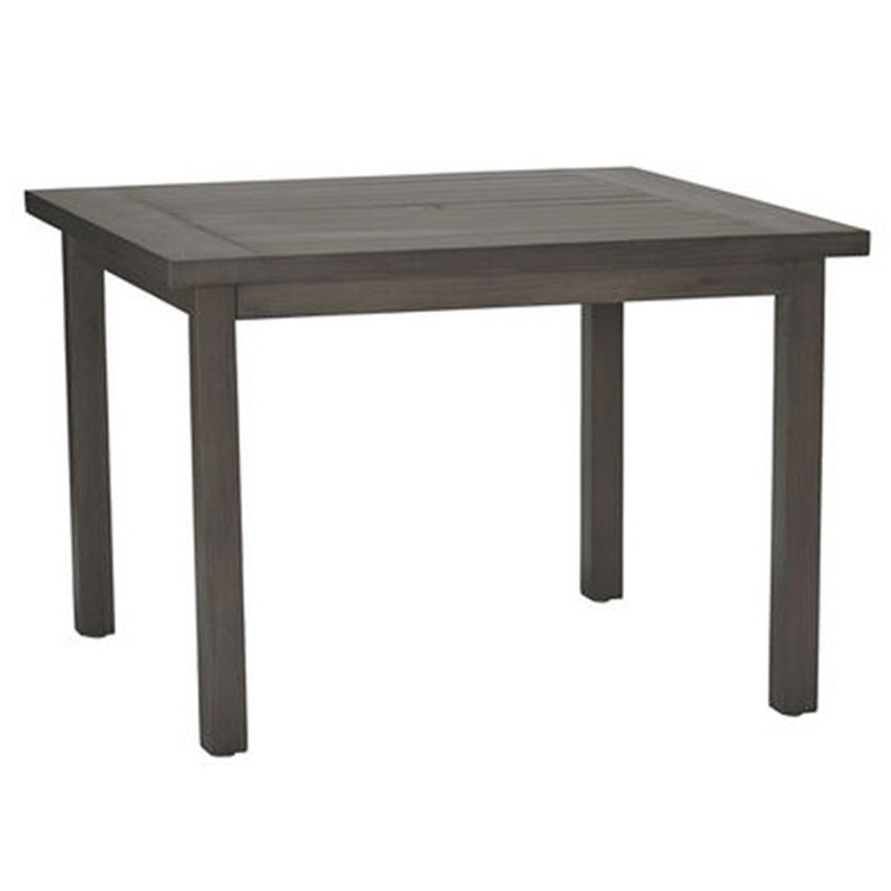 Club Aluminum Modern Slate Grey Square Outdoor Dining Table - 43"W