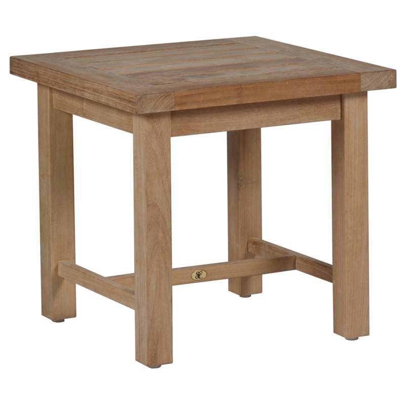Club Modern Natural Teak Square Outdoor Side End Table