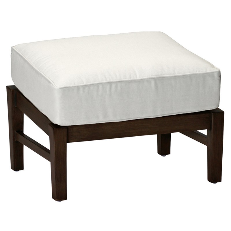 Croquet Aluminum White Cushion Dark Brown Outdoor Ottoman