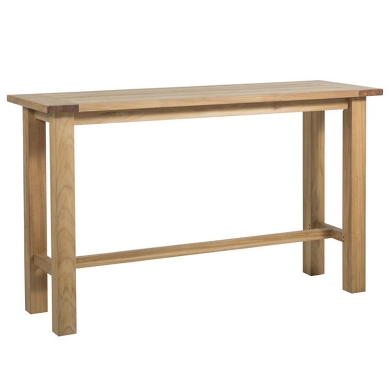 Croquet Coastal Natural Teak Outdoor Dining Bar Table - 71"W