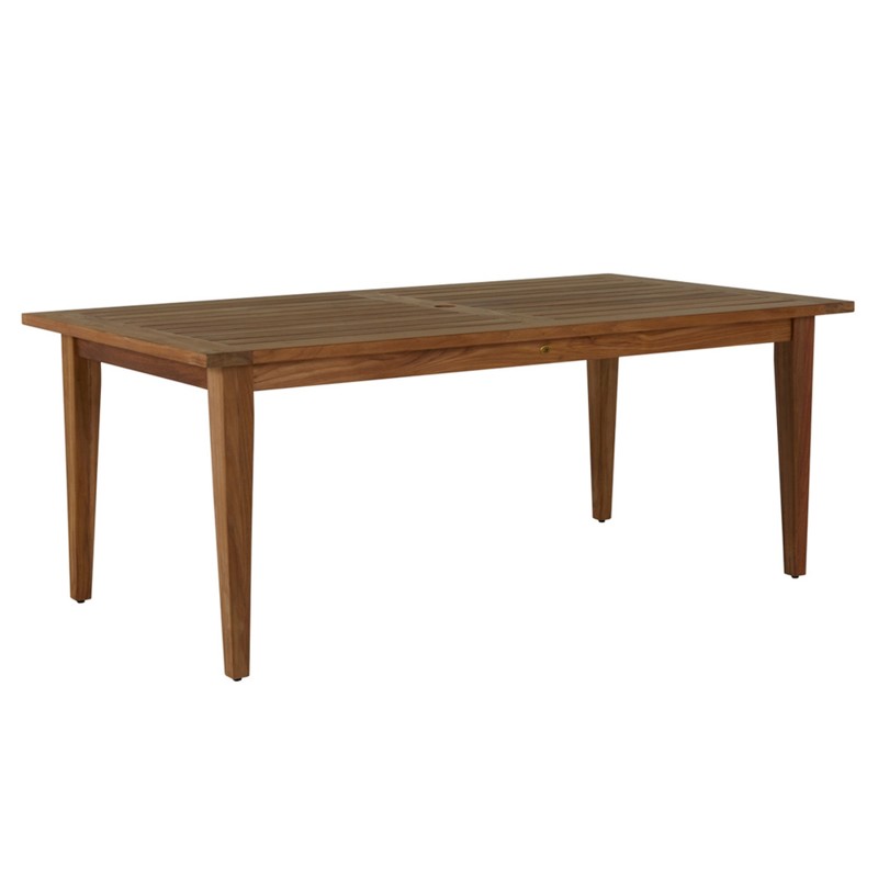 Croquet Coastal Natural Teak Outdoor Dining Table - 77.13"W