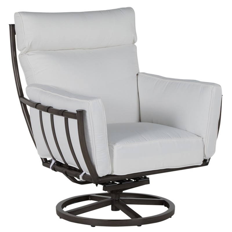 Majorca Modern Grey Aluminum Outdoor Swivel Rocker Lounge Chair