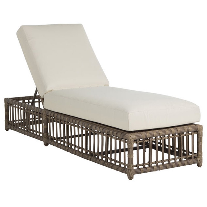 Newport Coastal Brown Woven Wicker Outdoor Chaise Lounge