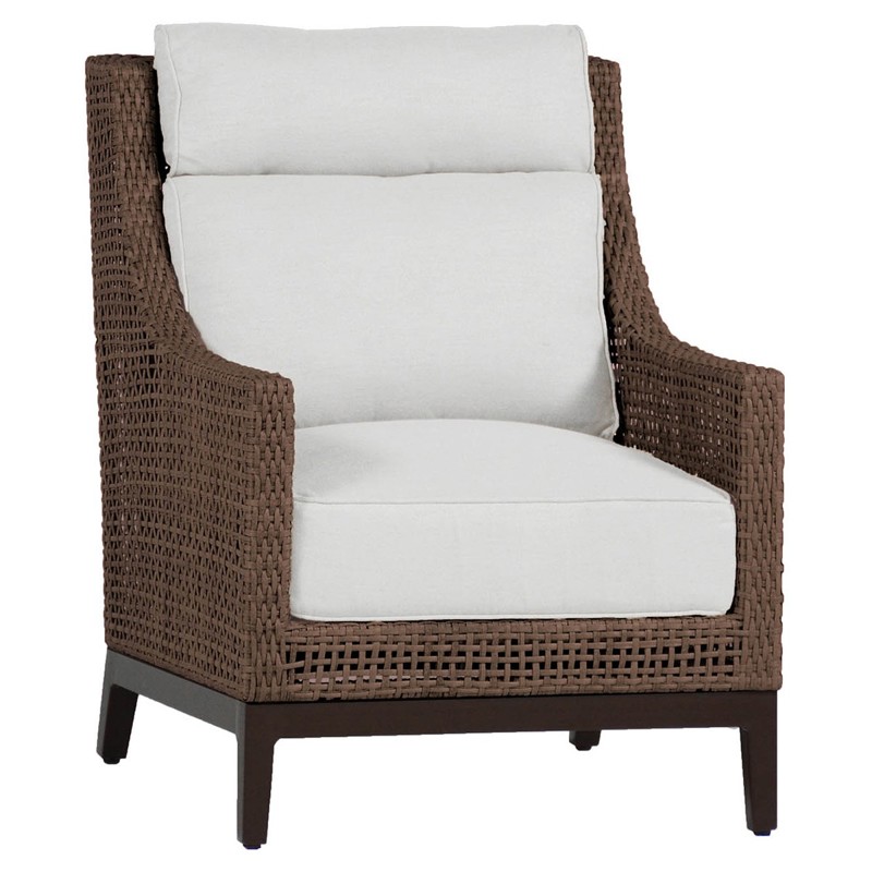 Peninsula Coastal Beach Dark Brown Woven Wicker Outdoor Lounge Chair