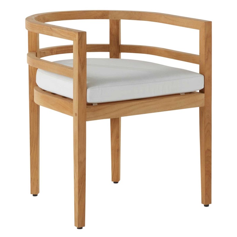 Santa Barbara Coastal Natural Teak Outdoor Dining Barrel Chair