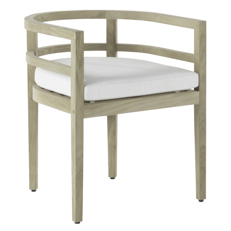 Santa Barbara Coastal Grey Teak Outdoor Dining Barrel Chair
