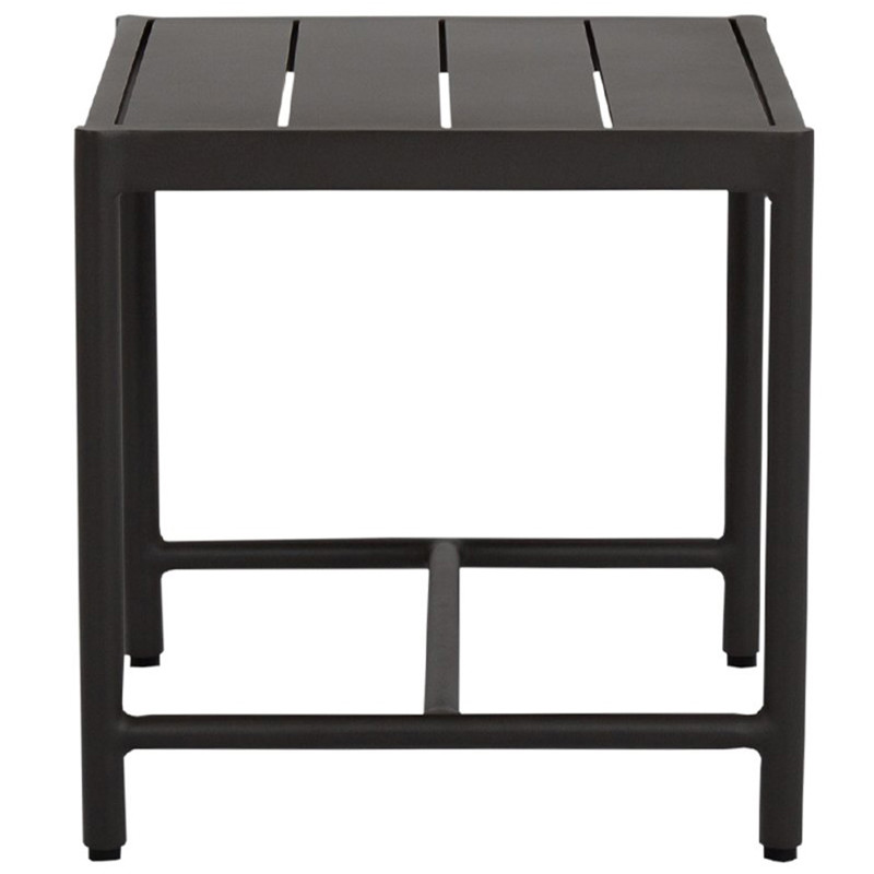 Aurora Mid Century Graphite Aluminum Square Outdoor End Table