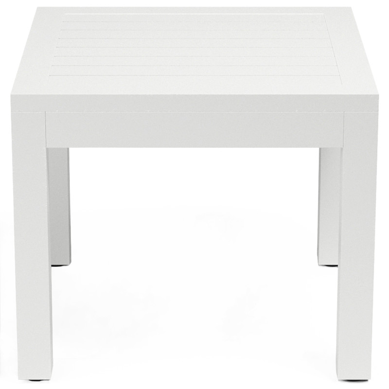 Jace Modern Classic Frost Aluminum Square Outdoor End Table
