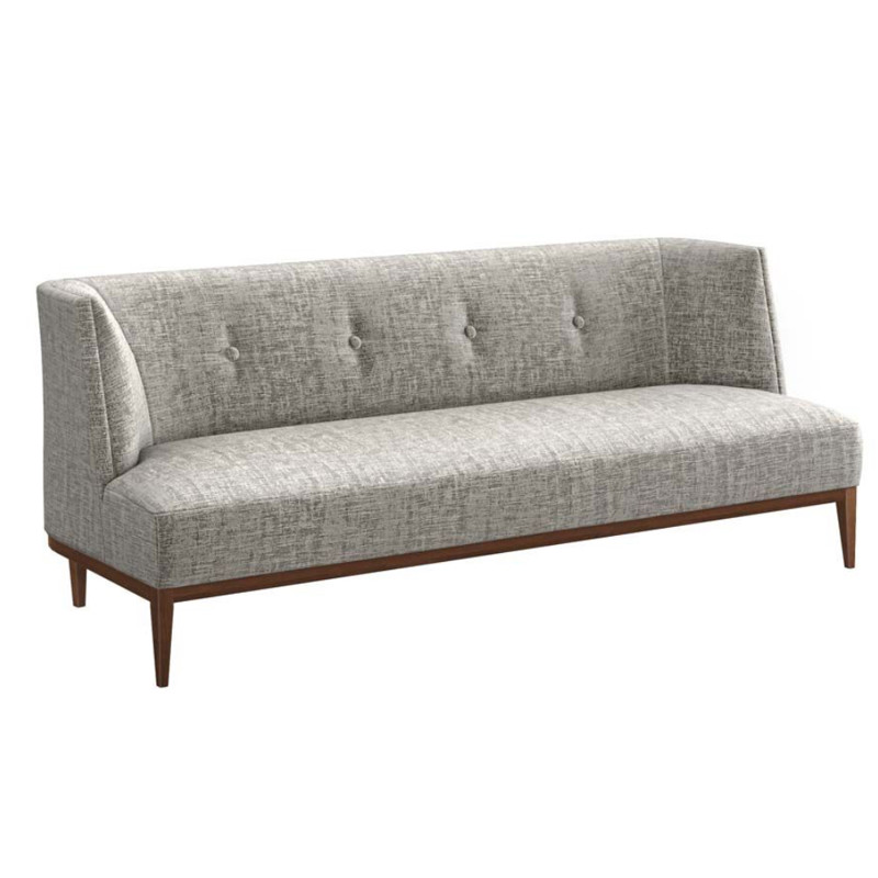 Chloe Mid Century Feather Chenille Upholstered Tufted Wood Sofa