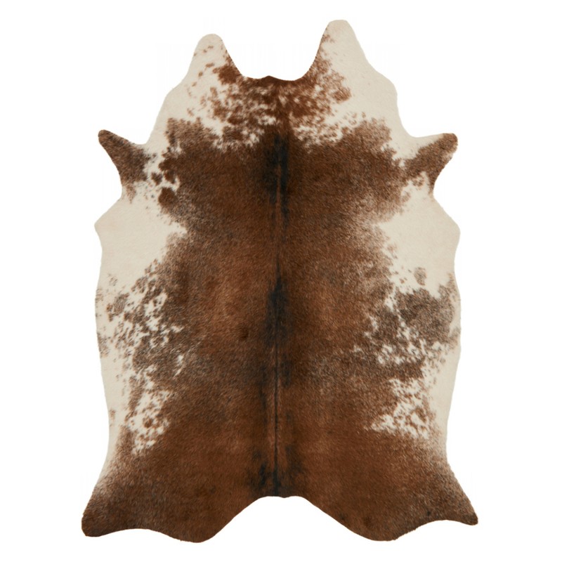 Xyra Rustic Lodge Brown Ivory Faux Hide Rug - 3'10"x5'