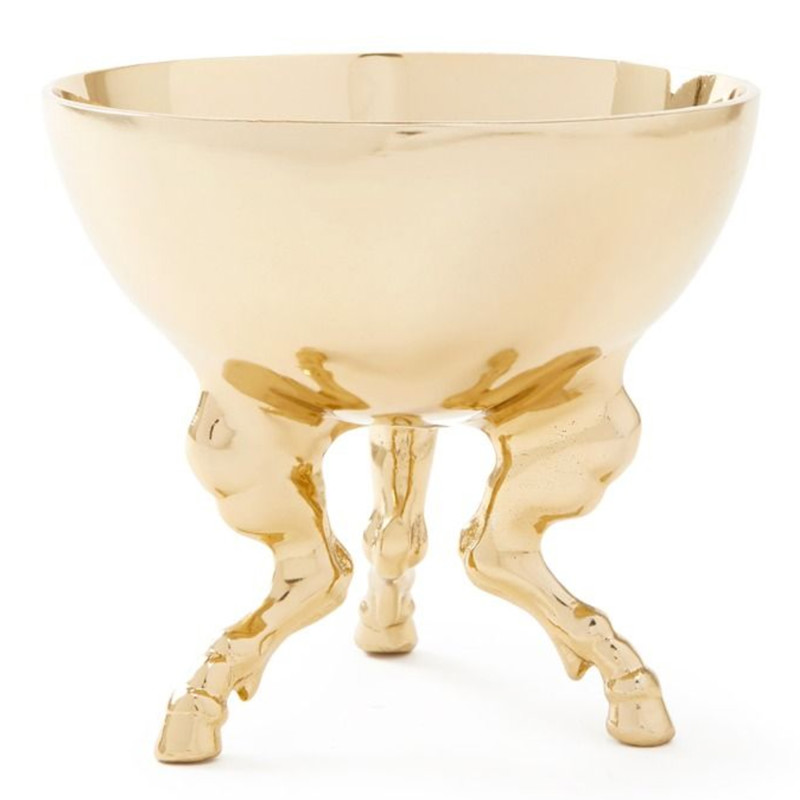 Pegasus Regency Polished Gold Metal Hoof Leg Bowl