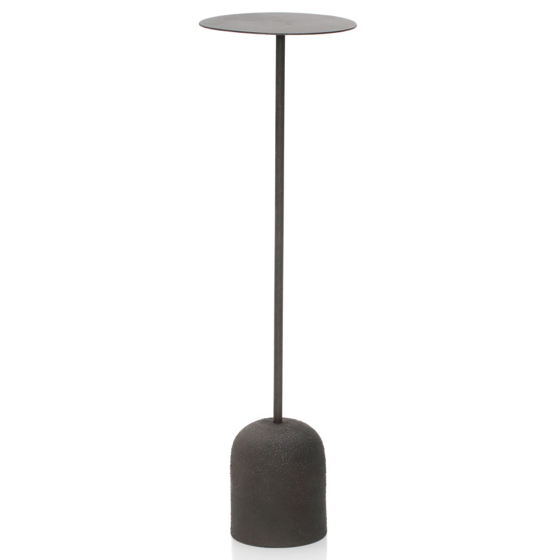 Sierra Industrial Loft Black Mild Steel Dome Base Side Drink Table