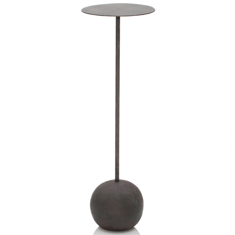 Sierra Industrial Loft Black Mild Steel Sphere Base Side Drink Table