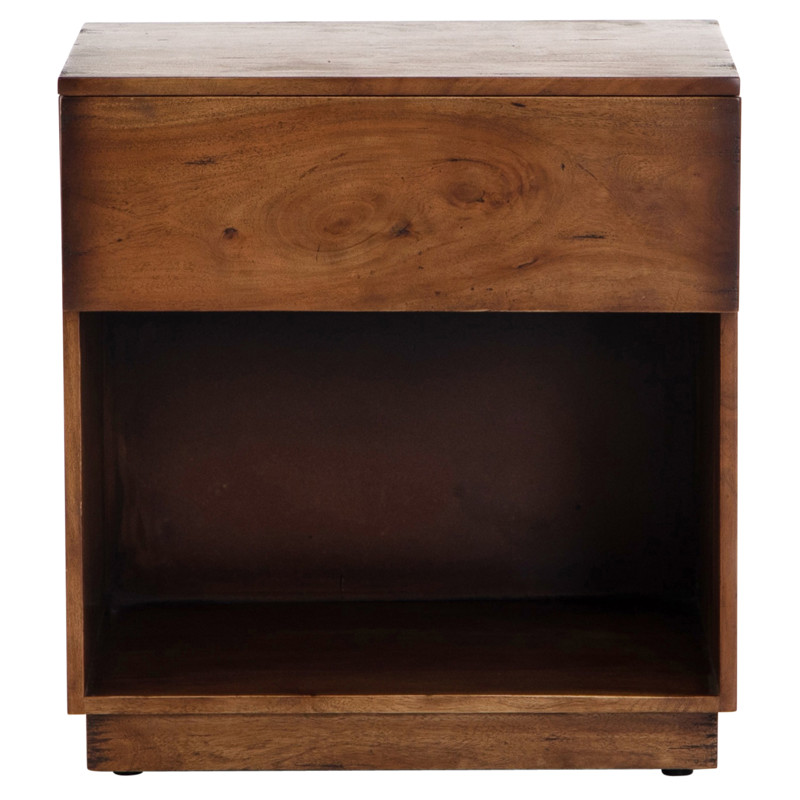 Scarlett Modern Classic Brown Acacia Wood Nightstand