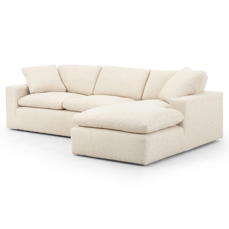 Sadie Modern Classic Cream Performance Chaise Sectional - Right Chaise - 107"