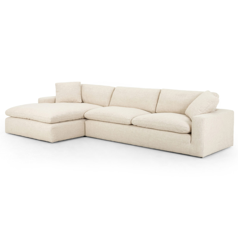 Sadie Modern Classic Cream Performance Chaise Sectional - Left Chaise - 137"