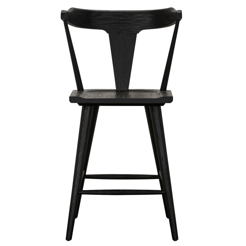 Antonio Mid Century Modern Classic Black Oak Counter Stool