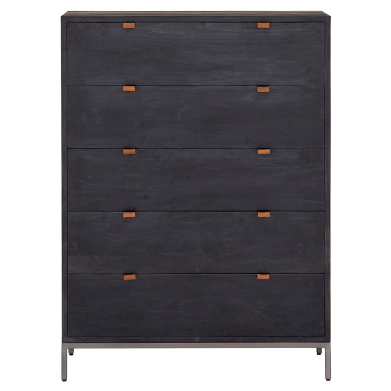 dresser leather Targhee 6 Drawer w/Leather  Berry Creek Home this dresser features curved edges Murlough Leather Wrapped Dresser |